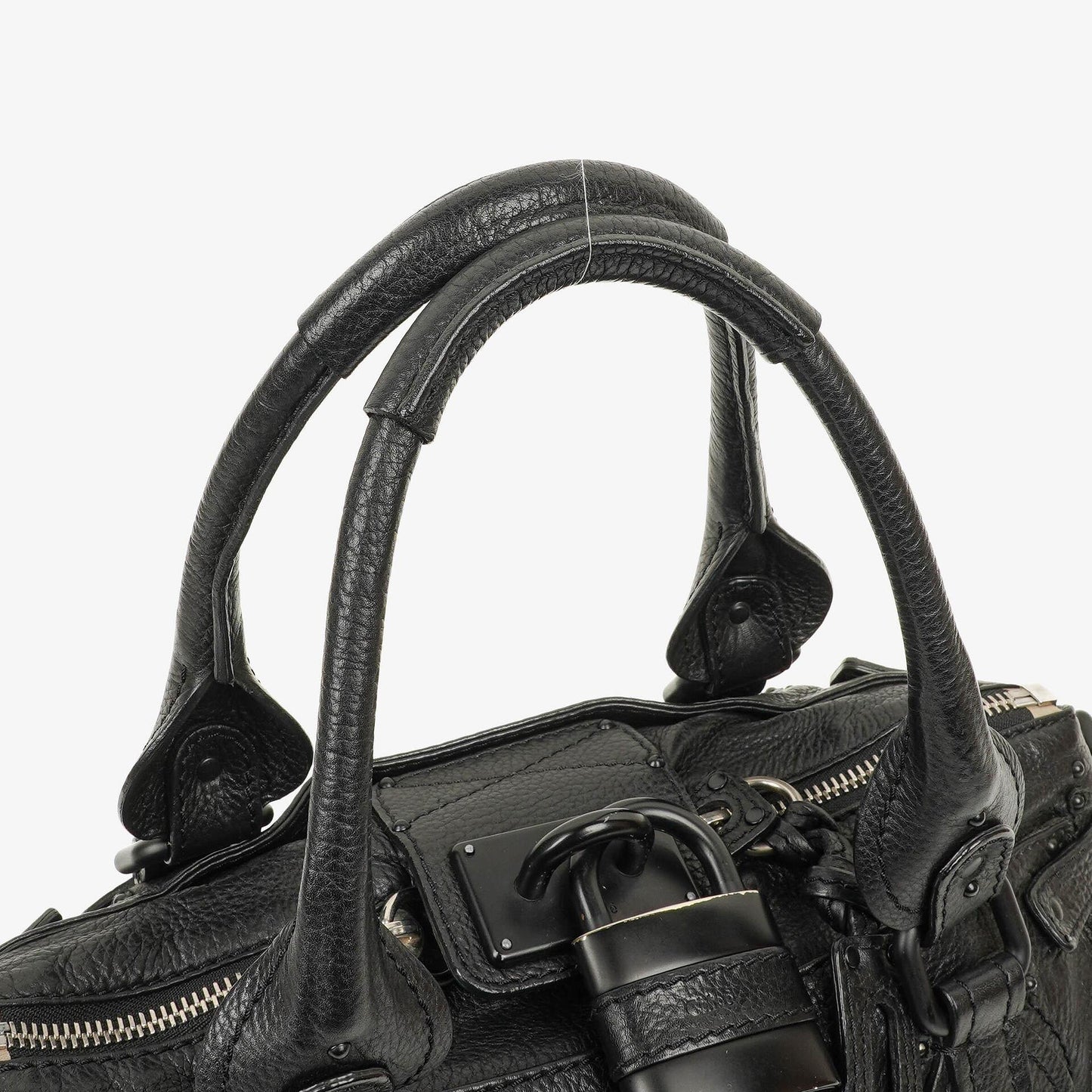 Chloe Paddington Satchel-Tasche aus schwarzem Kalbsleder