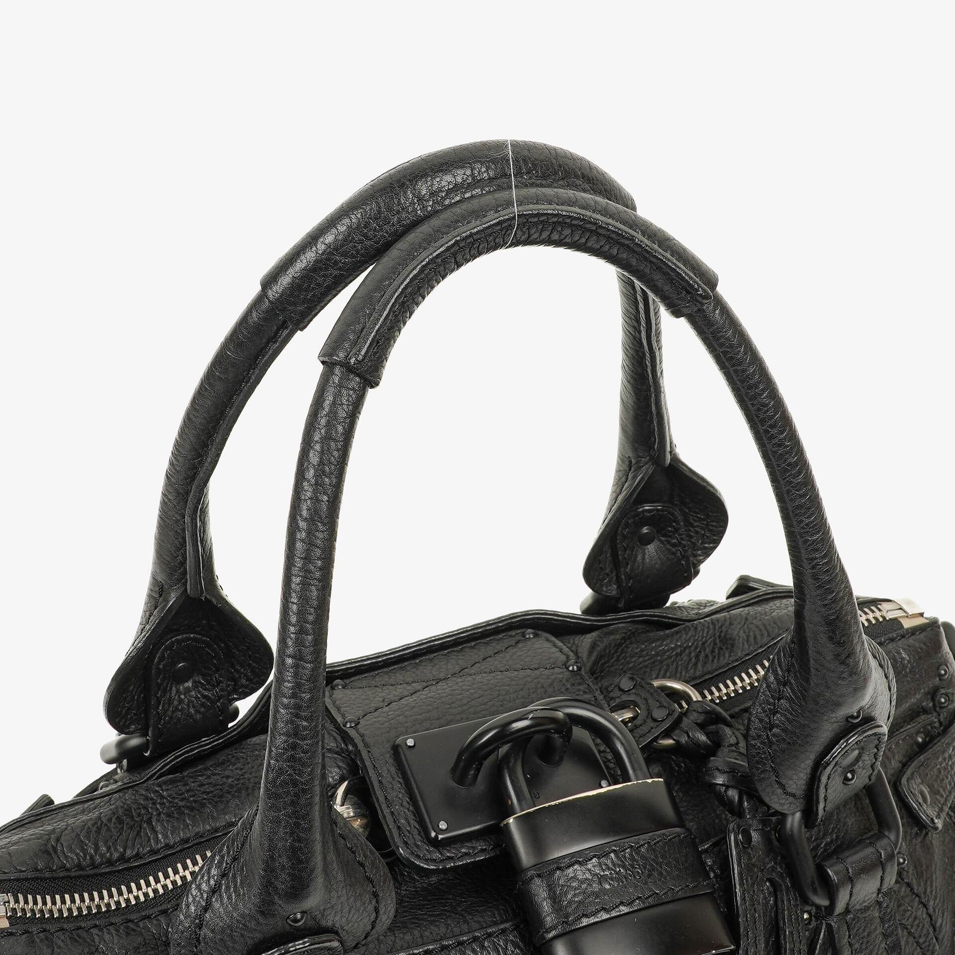 Chloe Paddington Satchel-Tasche aus schwarzem Kalbsleder