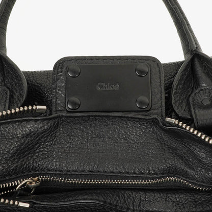 Chloe Paddington Satchel-Tasche aus schwarzem Kalbsleder