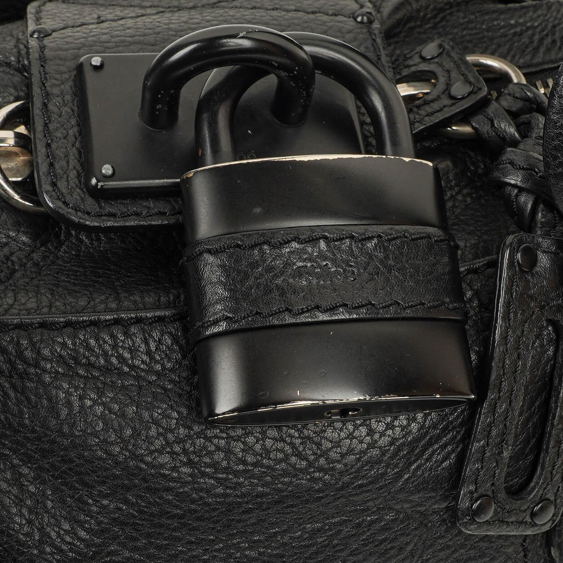 Chloe Paddington Satchel-Tasche aus schwarzem Kalbsleder