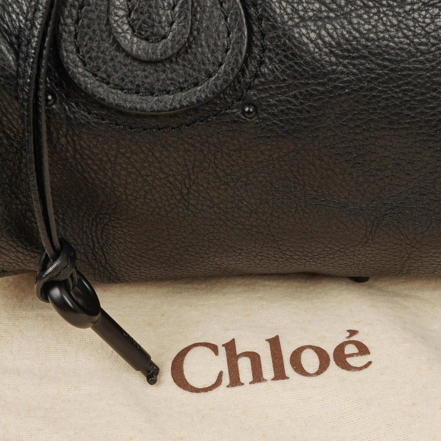 Chloe Paddington Satchel-Tasche aus schwarzem Kalbsleder