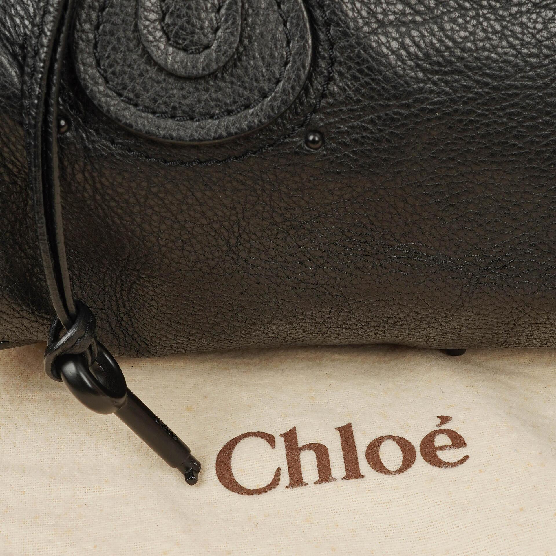 Chloe Paddington Satchel-Tasche aus schwarzem Kalbsleder
