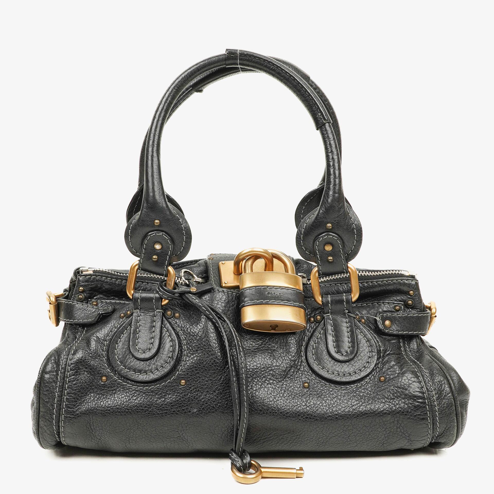 Chloé Paddington Satchel-Tasche aus schwarzem Kalbsleder