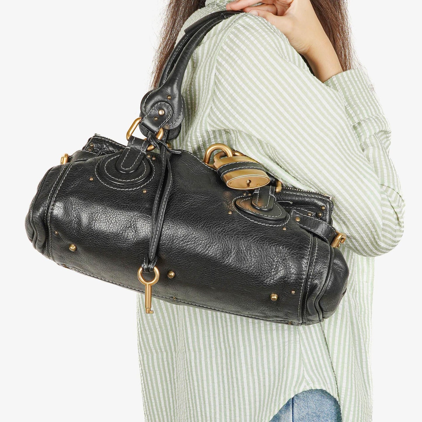 Chloé Paddington Satchel-Tasche aus schwarzem Kalbsleder