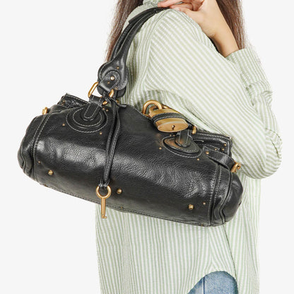 Chloé Paddington Satchel-Tasche aus schwarzem Kalbsleder