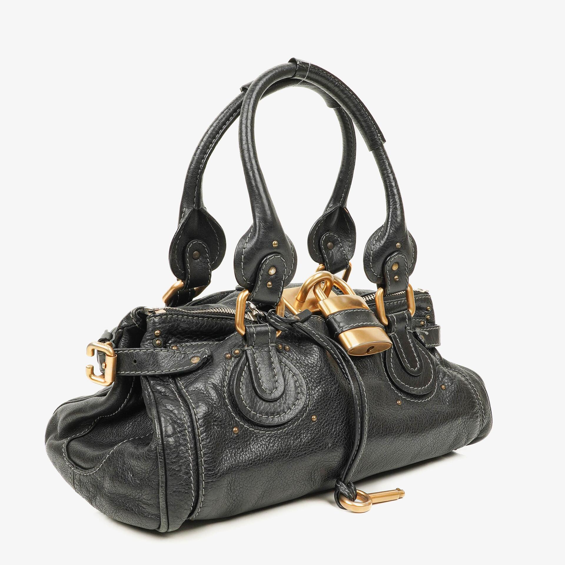 Chloé Paddington Satchel-Tasche aus schwarzem Kalbsleder