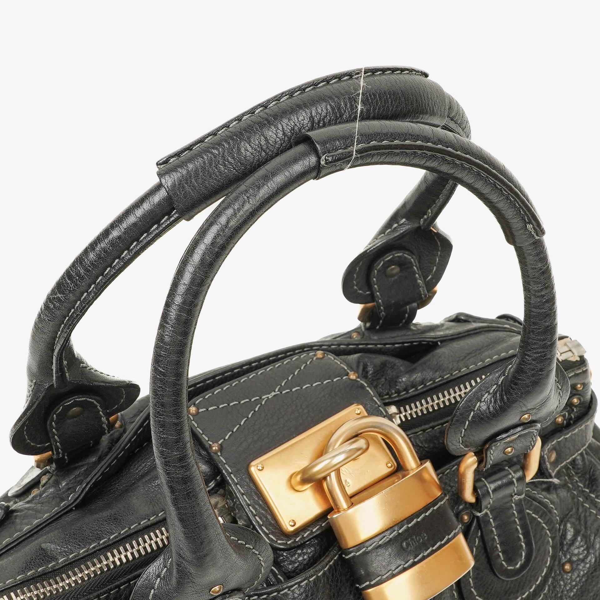 Chloé Paddington Satchel-Tasche aus schwarzem Kalbsleder