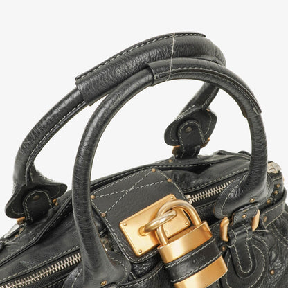 Chloé Paddington Satchel-Tasche aus schwarzem Kalbsleder