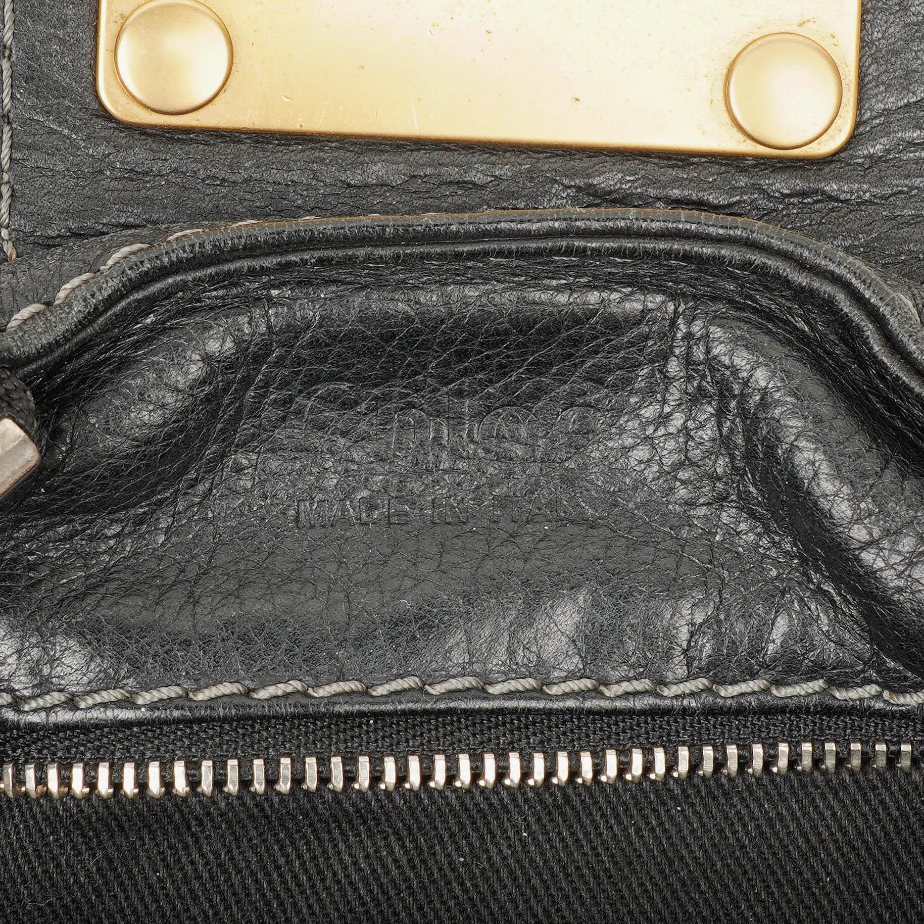 Chloé Paddington Satchel-Tasche aus schwarzem Kalbsleder