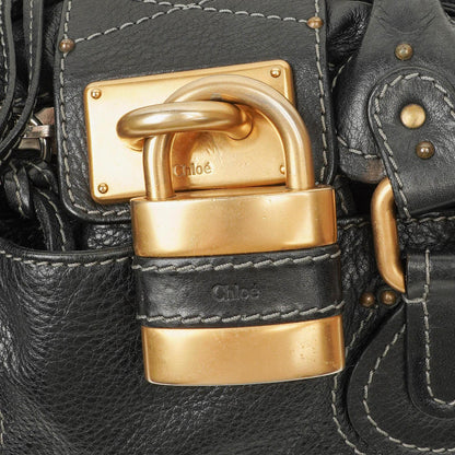 Chloé Paddington Satchel-Tasche aus schwarzem Kalbsleder