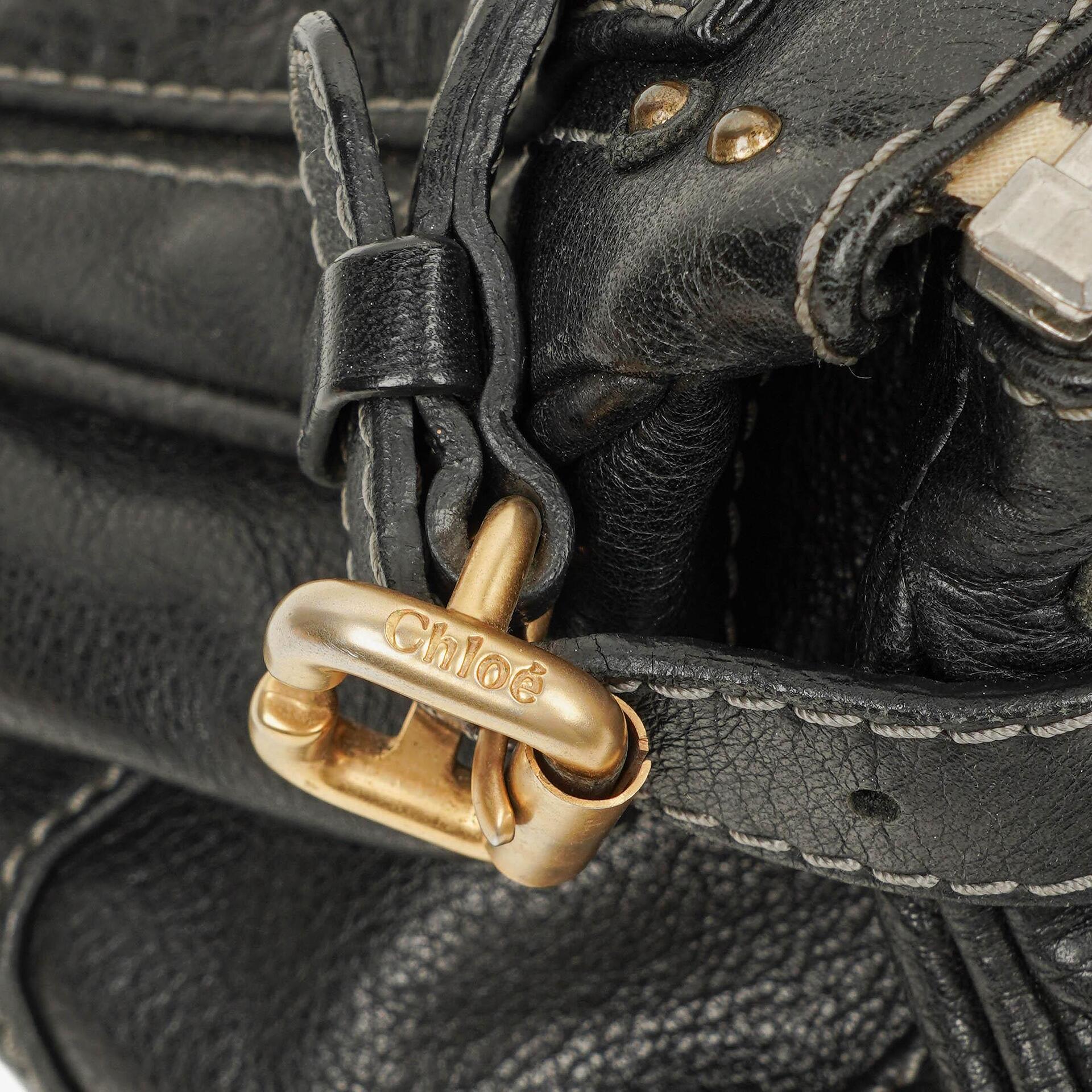 Chloé Paddington Satchel-Tasche aus schwarzem Kalbsleder