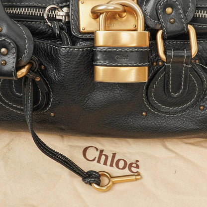 Chloé Paddington Satchel-Tasche aus schwarzem Kalbsleder