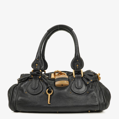 Chloe Paddington Schwarze Kalbsleder Satchel Tasche