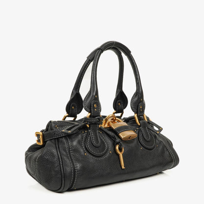 Chloe Paddington Schwarze Kalbsleder Satchel Tasche