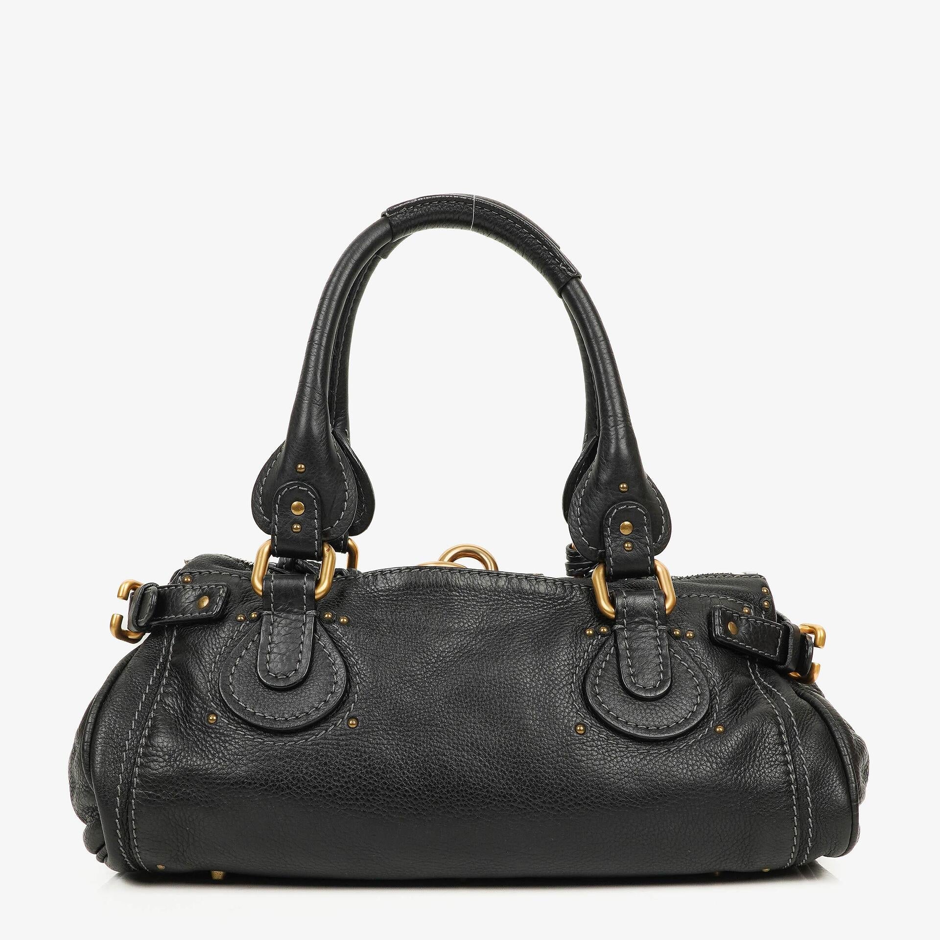Chloe Paddington Schwarze Kalbsleder Satchel Tasche
