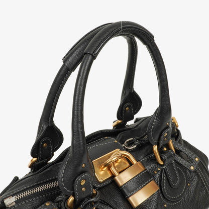 Chloe Paddington Schwarze Kalbsleder Satchel Tasche