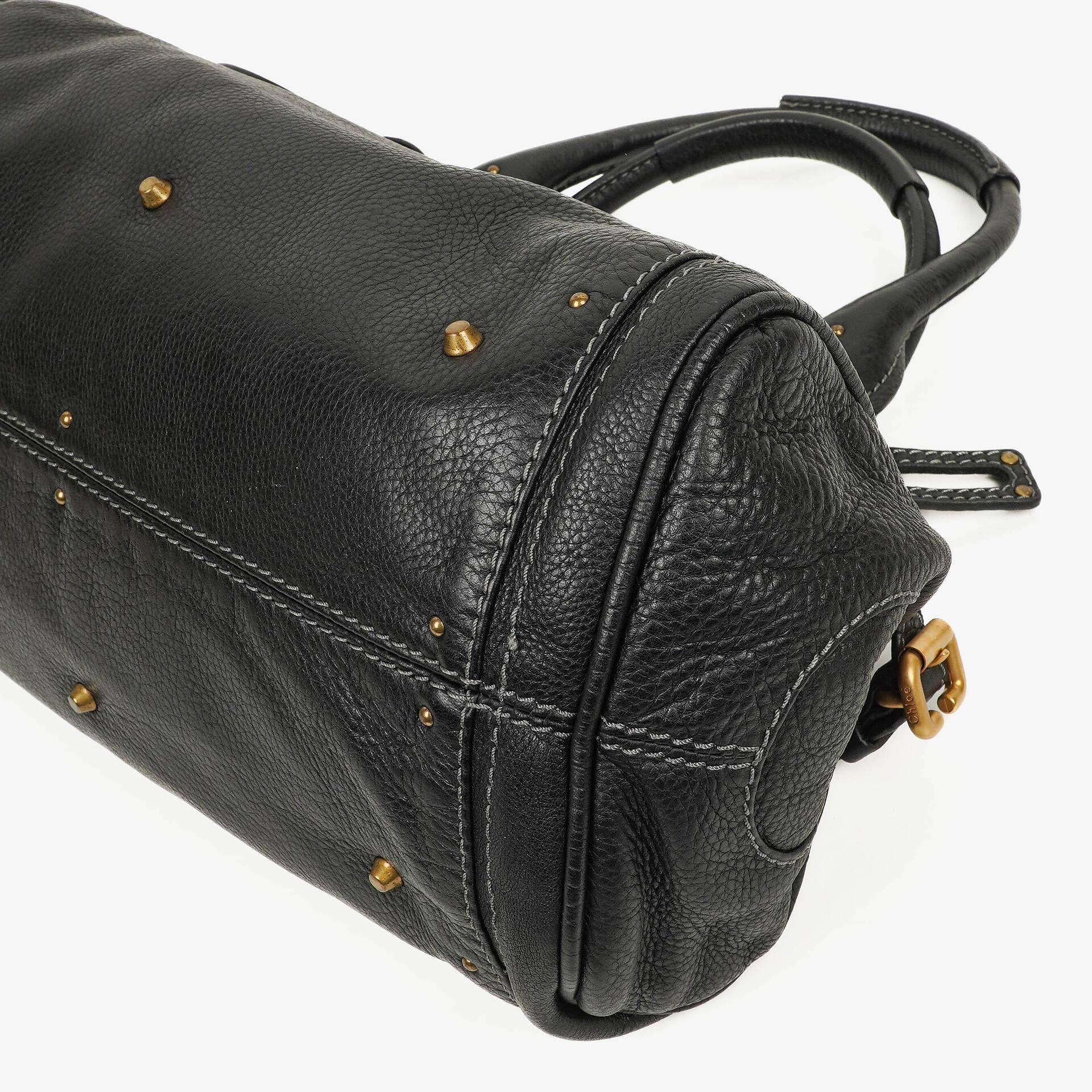 Chloe Paddington Schwarze Kalbsleder Satchel Tasche
