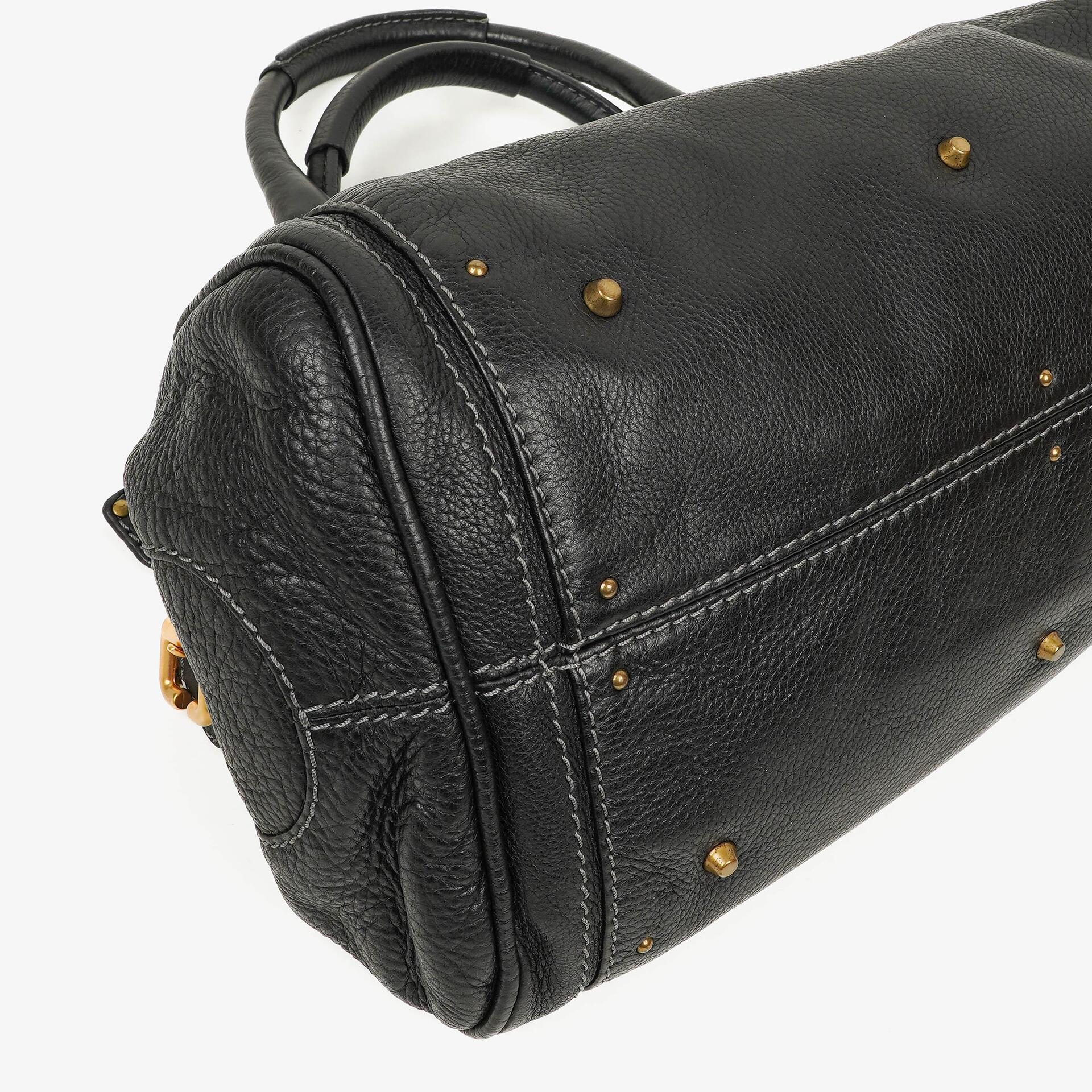 Chloe Paddington Schwarze Kalbsleder Satchel Tasche