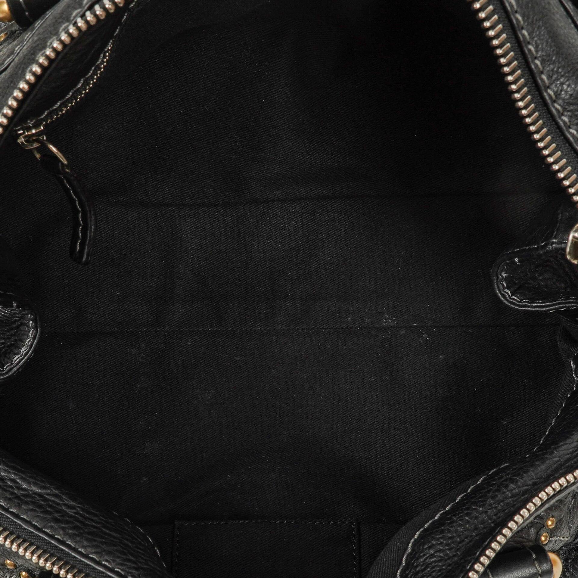 Chloe Paddington Schwarze Kalbsleder Satchel Tasche