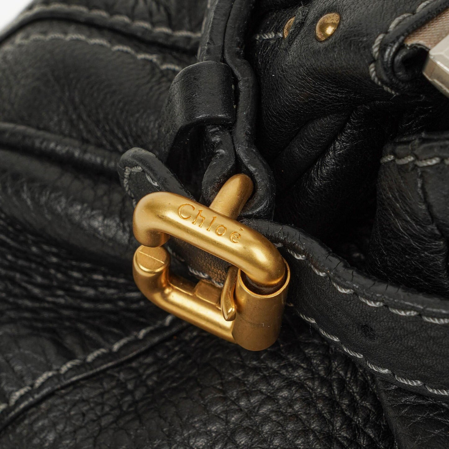 Chloe Paddington Schwarze Kalbsleder Satchel Tasche