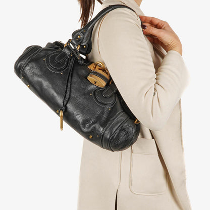 Chloe Paddington Schwarze Kalbsleder Satchel Tasche
