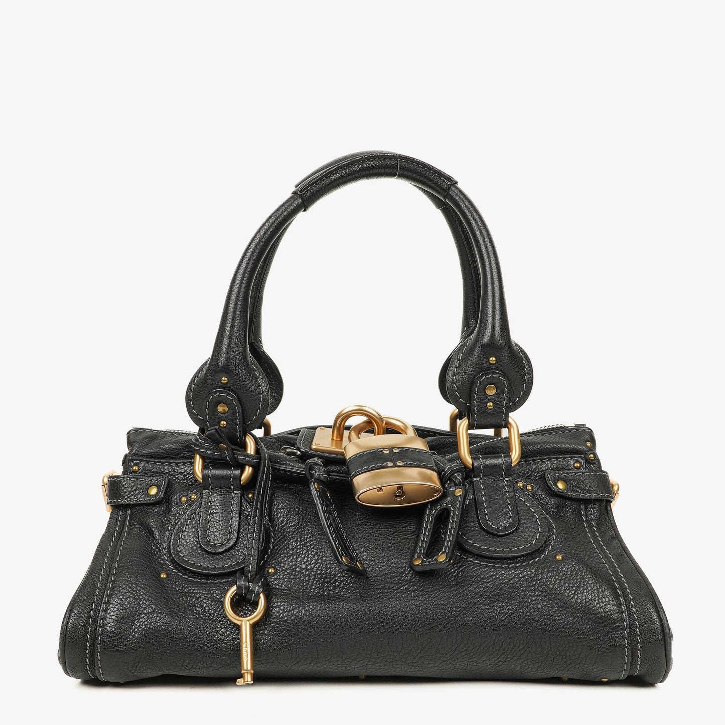 Chloe Paddington Satchel-Tasche aus schwarzem Kalbsleder