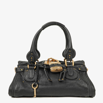 Chloe Paddington Satchel-Tasche aus schwarzem Kalbsleder