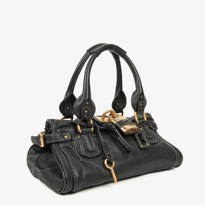 Chloe Paddington Satchel-Tasche aus schwarzem Kalbsleder
