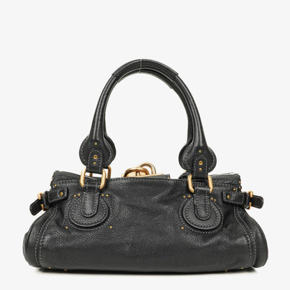 Chloe Paddington Satchel-Tasche aus schwarzem Kalbsleder