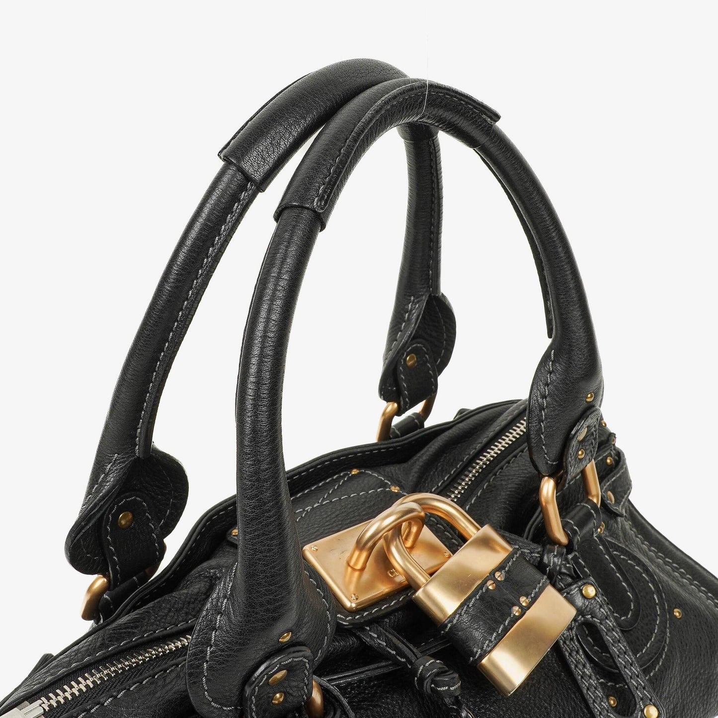 Chloe Paddington Satchel-Tasche aus schwarzem Kalbsleder