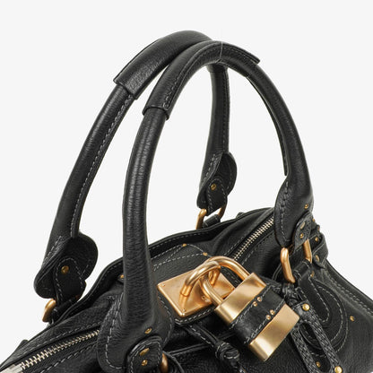 Chloe Paddington Satchel-Tasche aus schwarzem Kalbsleder