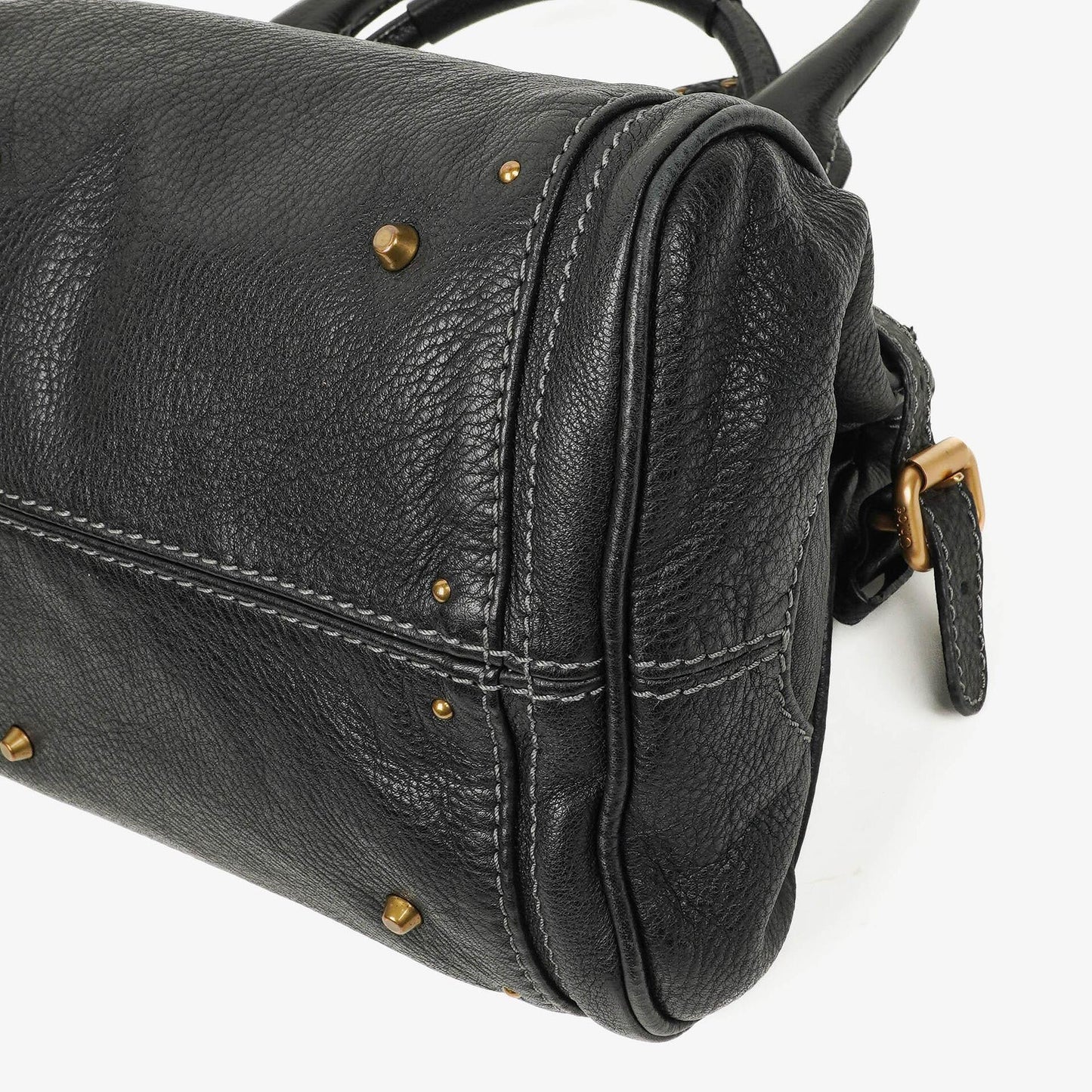 Chloe Paddington Satchel-Tasche aus schwarzem Kalbsleder