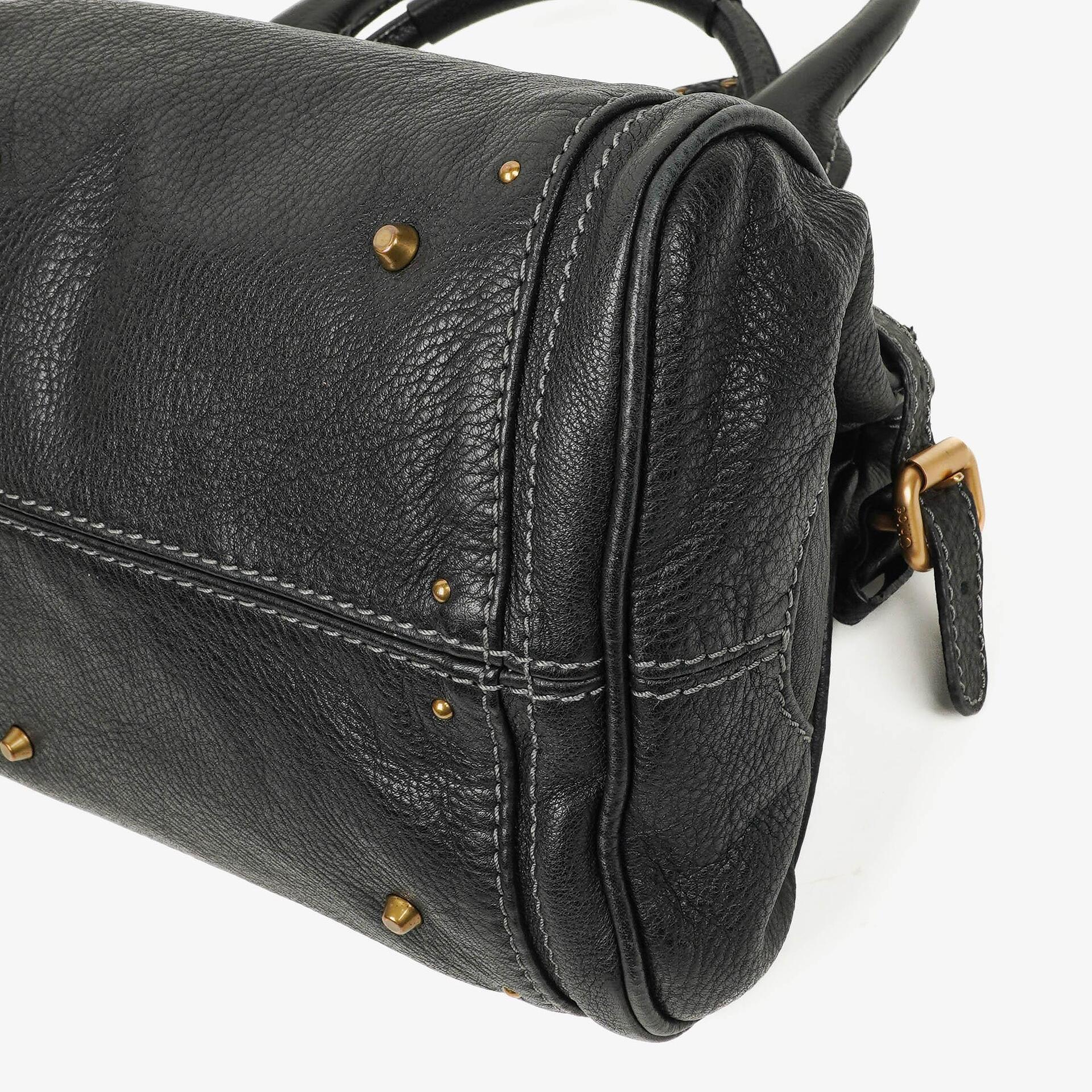 Chloe Paddington Satchel-Tasche aus schwarzem Kalbsleder