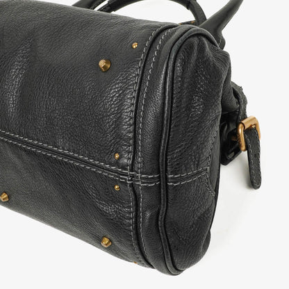 Chloe Paddington Satchel-Tasche aus schwarzem Kalbsleder