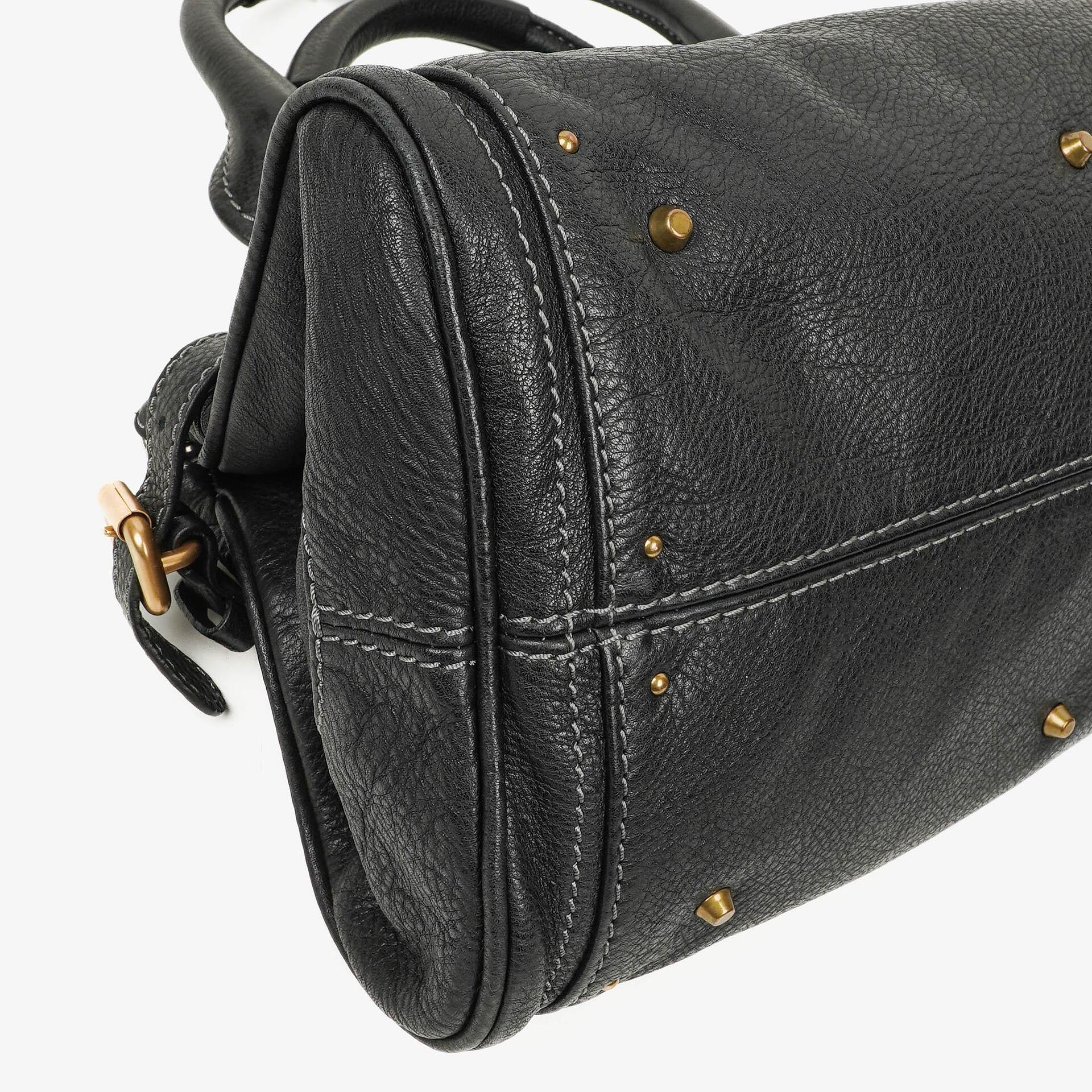 Chloe Paddington Satchel-Tasche aus schwarzem Kalbsleder