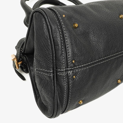 Chloe Paddington Satchel-Tasche aus schwarzem Kalbsleder