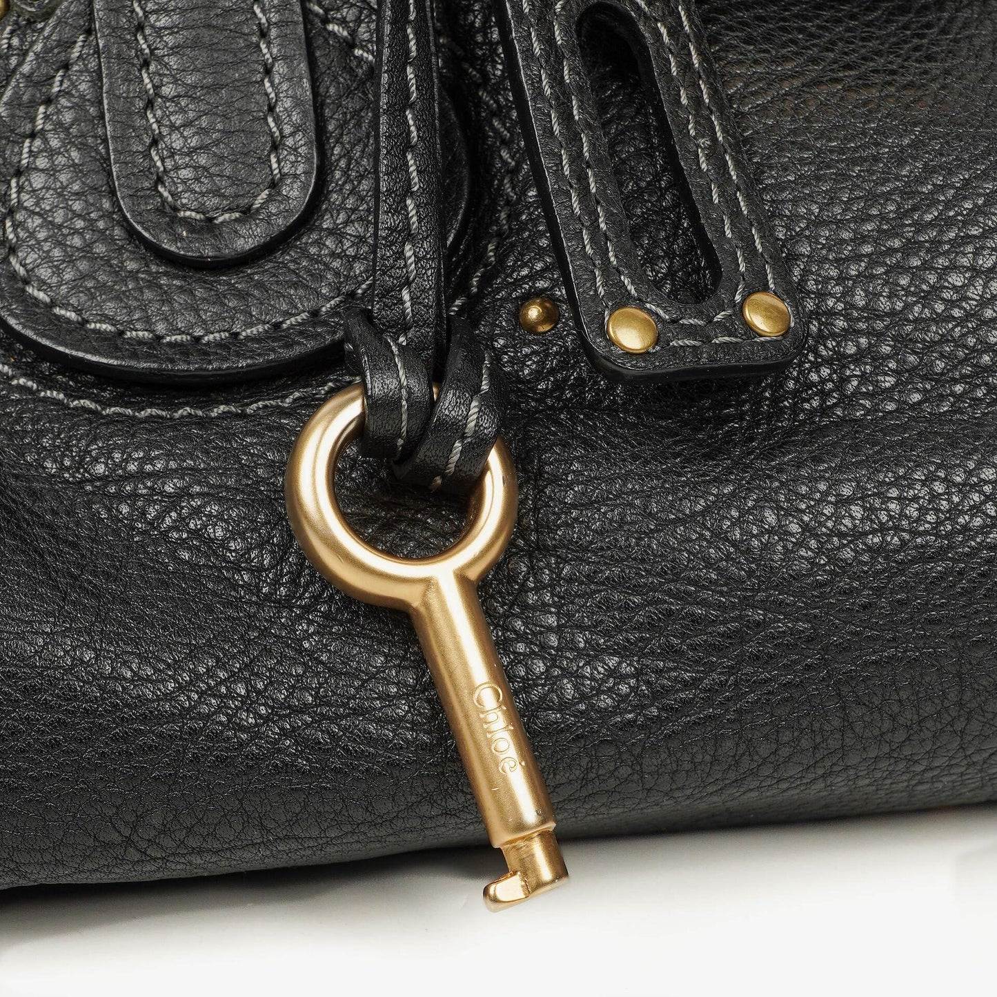 Chloe Paddington Satchel-Tasche aus schwarzem Kalbsleder