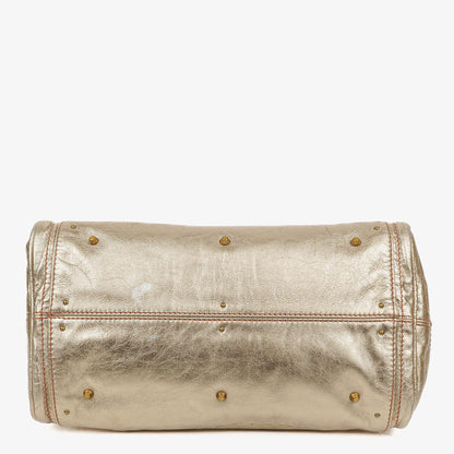 Chloé Paddington Tasche aus bronzefarbenem Metallic-Leder