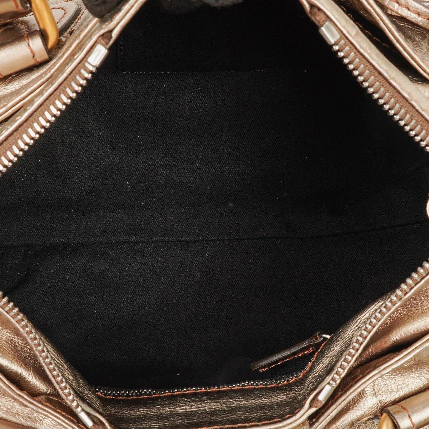 Chloé Paddington Tasche aus bronzefarbenem Metallic-Leder