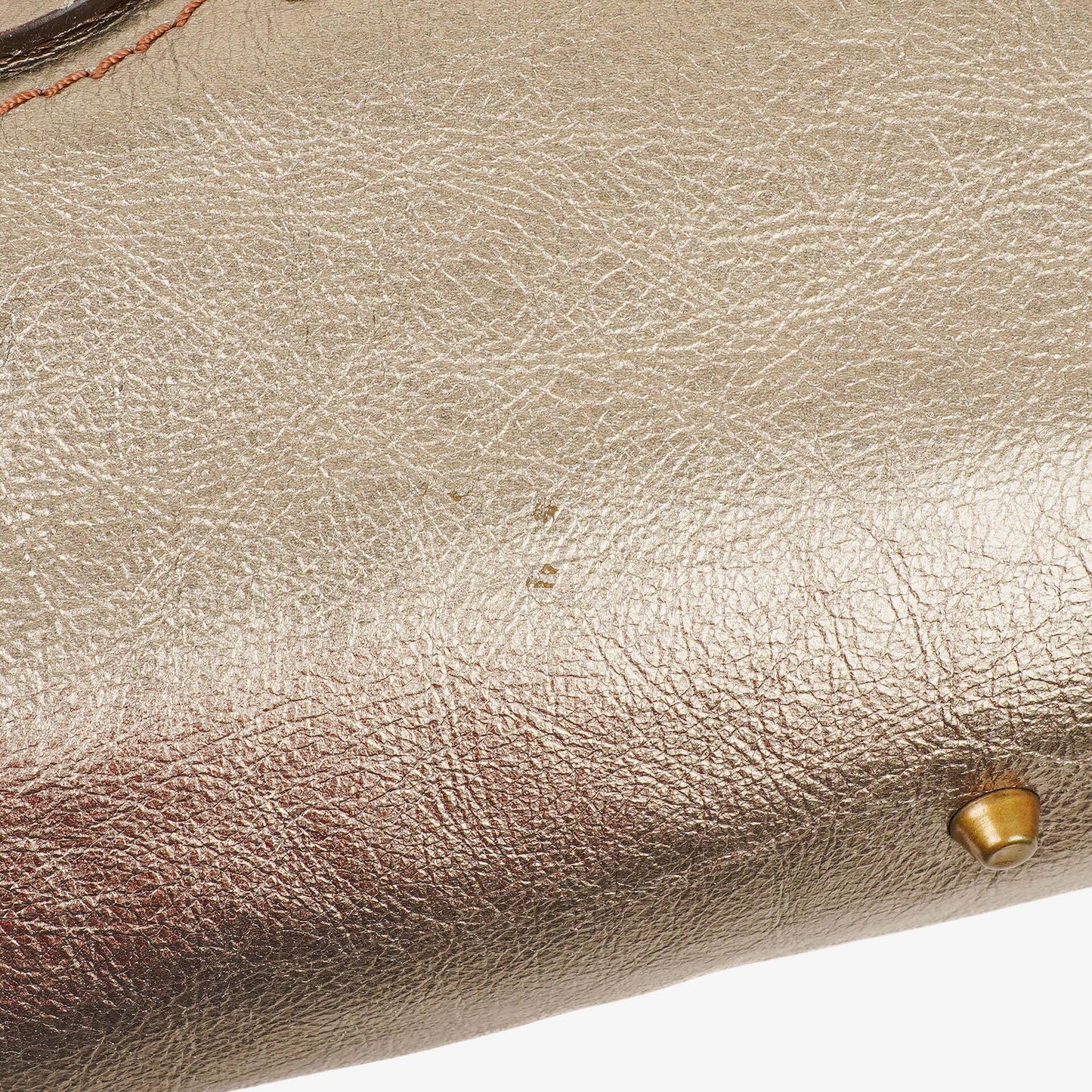 Chloé Paddington Tasche aus bronzefarbenem Metallic-Leder