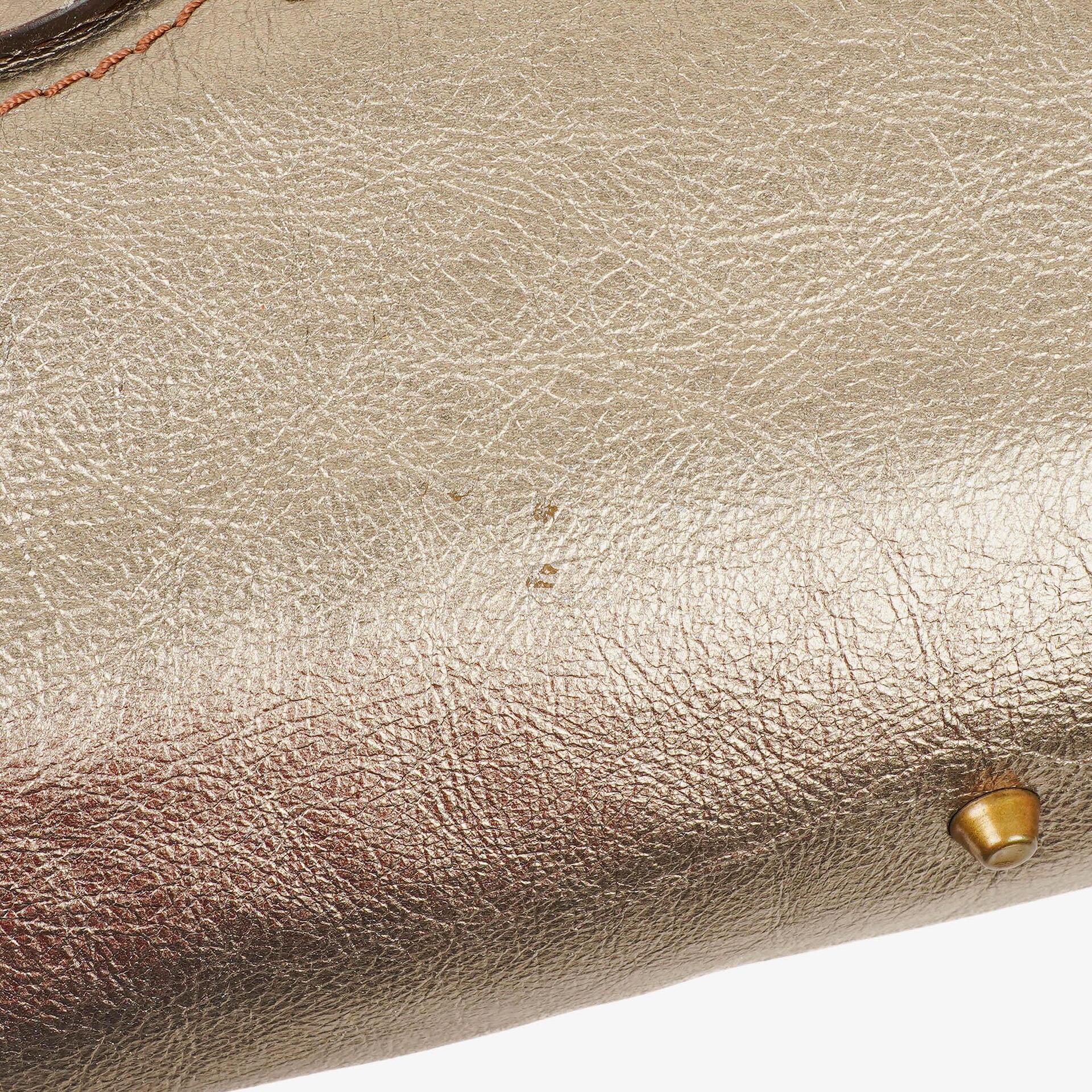 Chloé Paddington Tasche aus bronzefarbenem Metallic-Leder