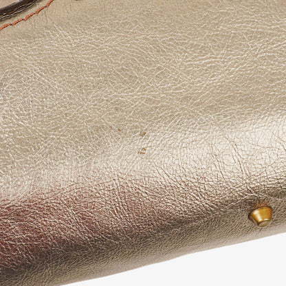 Chloé Paddington Tasche aus bronzefarbenem Metallic-Leder