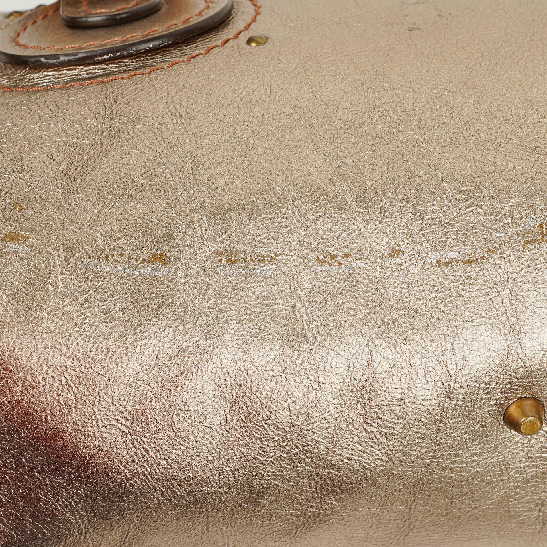 Chloé Paddington Tasche aus bronzefarbenem Metallic-Leder