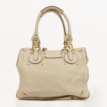 Chloe Paddington Satchel-Tasche aus elfenbeinfarbenem Kalbsleder