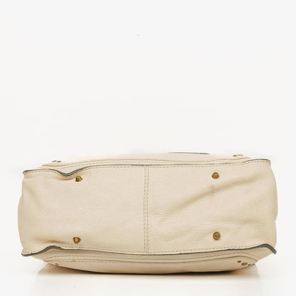 Chloe Paddington Satchel-Tasche aus elfenbeinfarbenem Kalbsleder