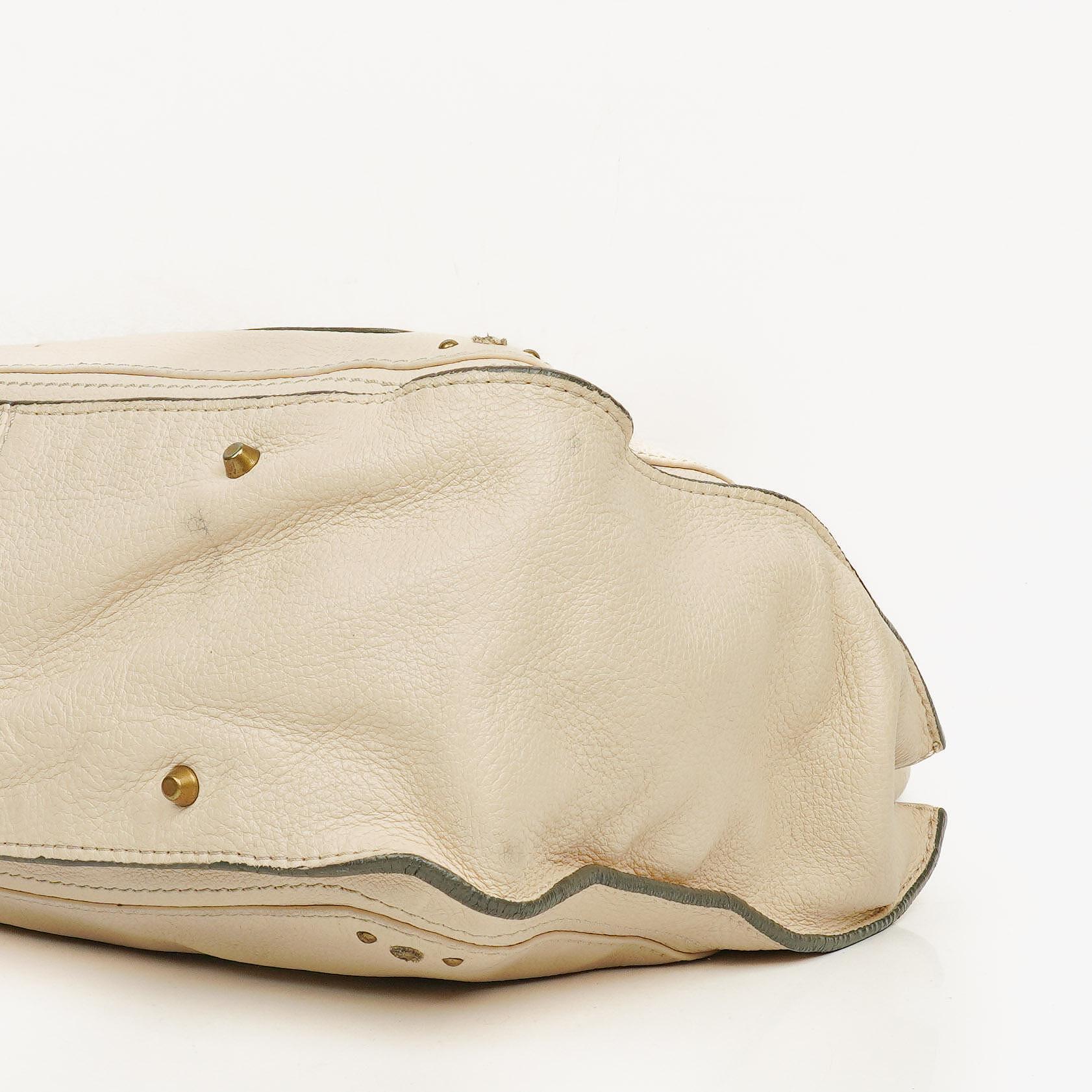 Chloe Paddington Satchel-Tasche aus elfenbeinfarbenem Kalbsleder