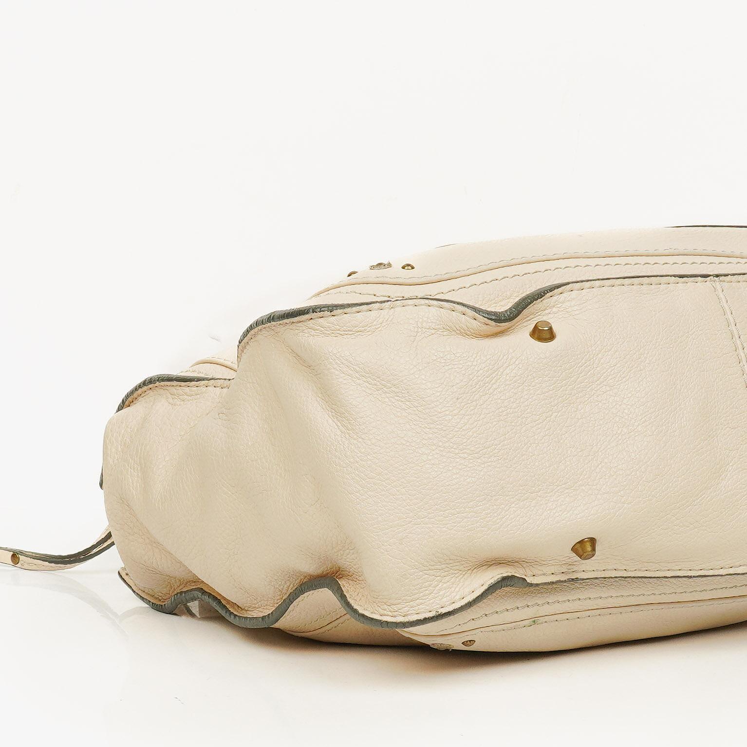 Chloe Paddington Satchel-Tasche aus elfenbeinfarbenem Kalbsleder