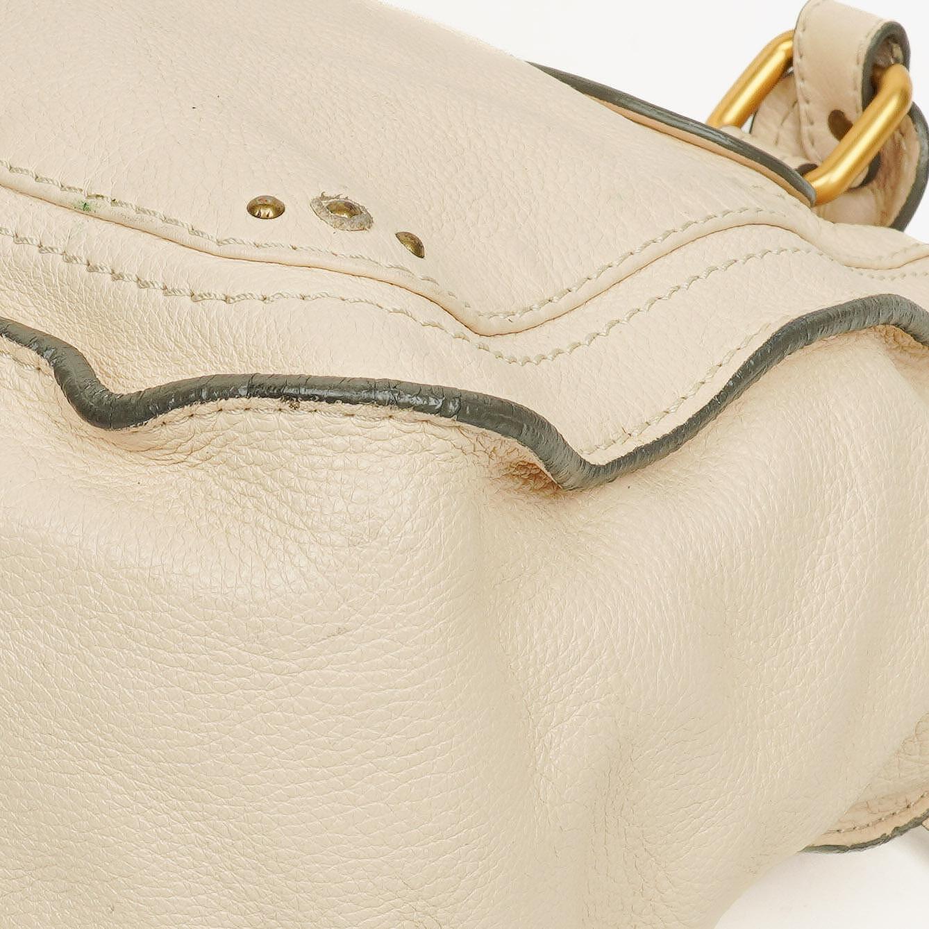 Chloe Paddington Satchel-Tasche aus elfenbeinfarbenem Kalbsleder