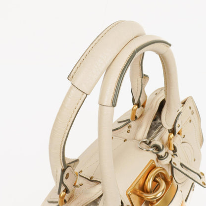 Chloe Paddington Satchel-Tasche aus elfenbeinfarbenem Kalbsleder