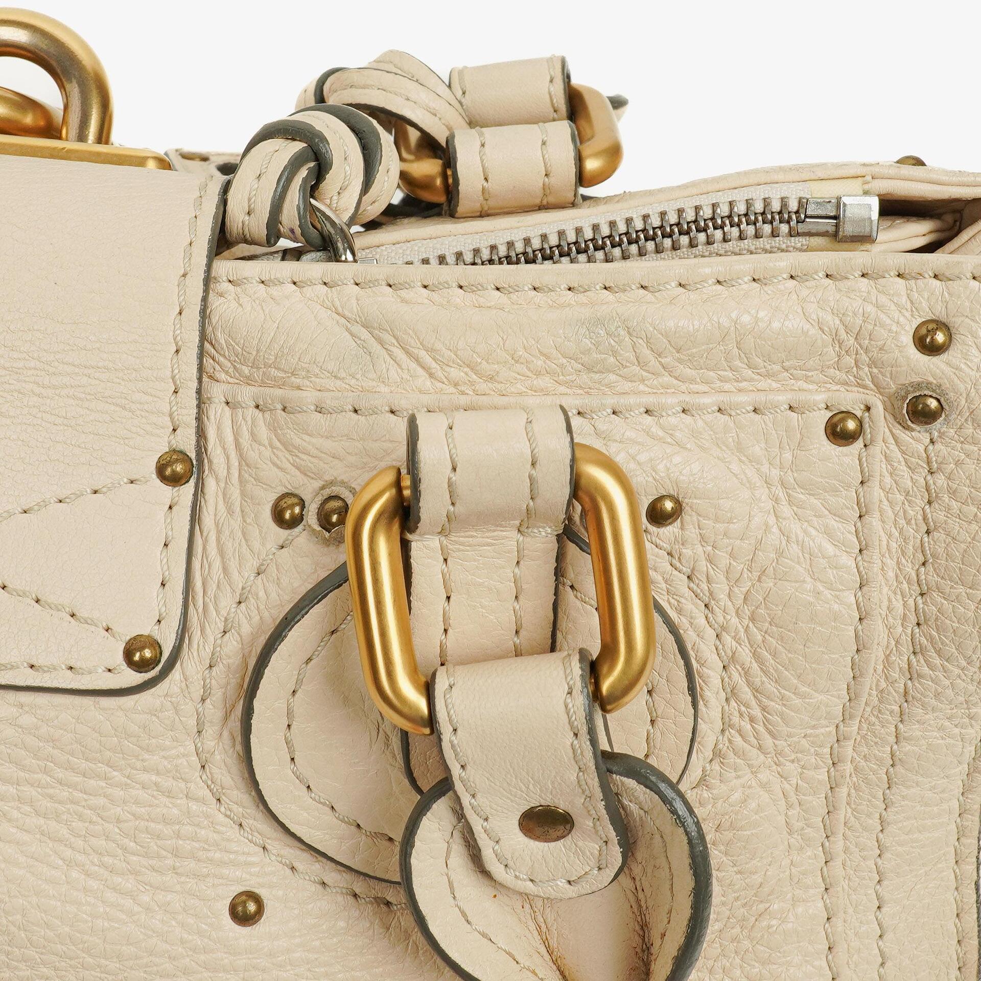 Chloe Paddington Satchel-Tasche aus elfenbeinfarbenem Kalbsleder
